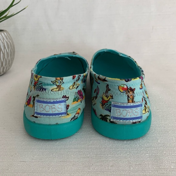 Girls BOBS From Sketchers Turquoise Beach Memory Foam Flats Girls 5Y - Picture 10 of 11